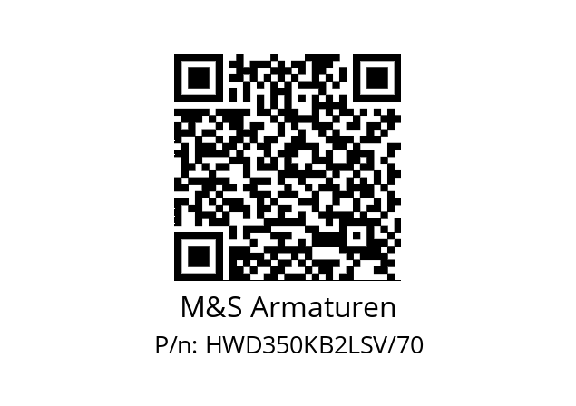   M&S Armaturen HWD350KB2LSV/70