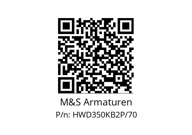   M&S Armaturen HWD350KB2P/70