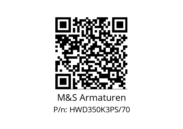   M&S Armaturen HWD350K3PS/70