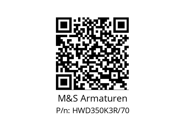   M&S Armaturen HWD350K3R/70