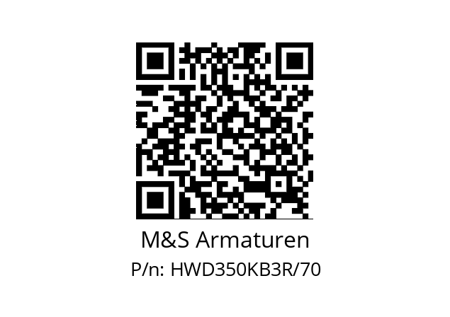   M&S Armaturen HWD350KB3R/70