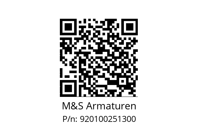   M&S Armaturen 920100251300