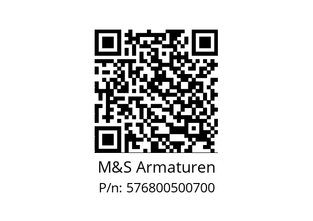   M&S Armaturen 576800500700