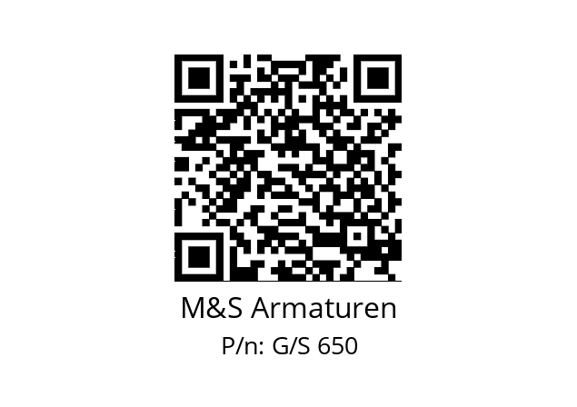   M&S Armaturen G/S 650