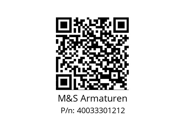   M&S Armaturen 40033301212