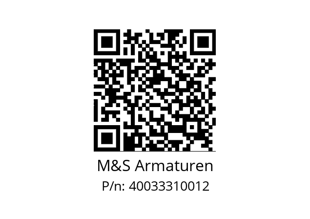   M&S Armaturen 40033310012