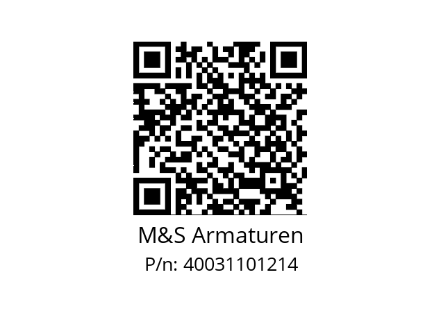   M&S Armaturen 40031101214