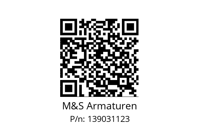   M&S Armaturen 139031123