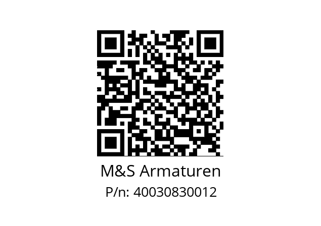   M&S Armaturen 40030830012