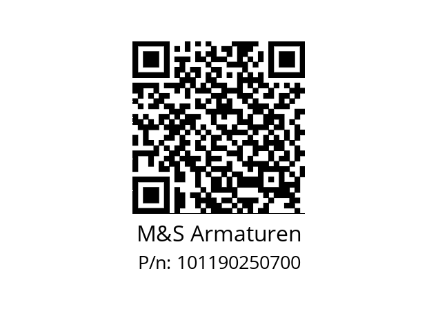   M&S Armaturen 101190250700