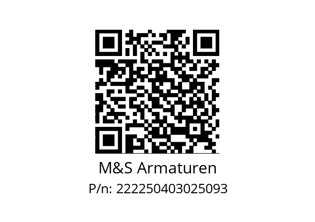   M&S Armaturen 222250403025093