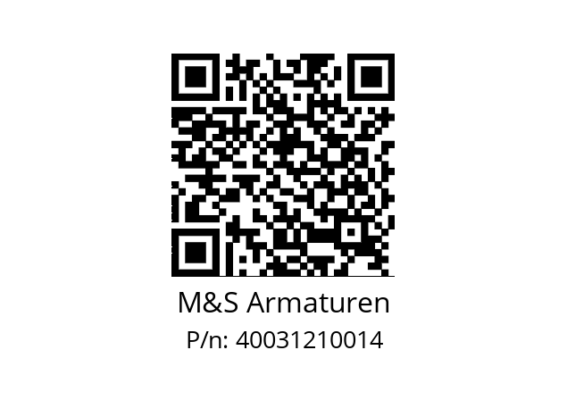   M&S Armaturen 40031210014