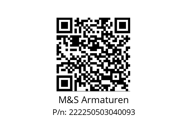   M&S Armaturen 222250503040093