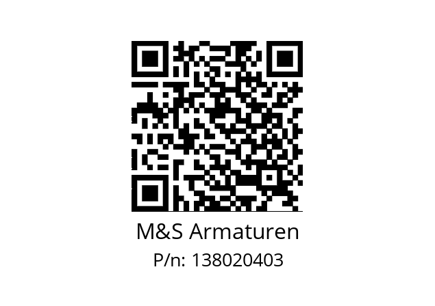   M&S Armaturen 138020403