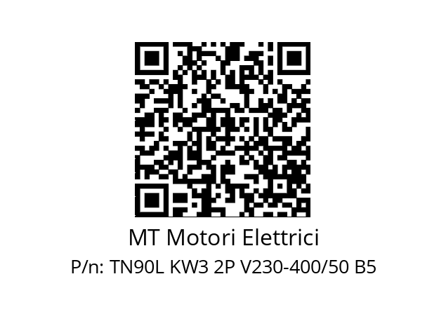   MT Motori Elettrici TN90L KW3 2P V230-400/50 B5