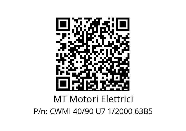   MT Motori Elettrici CWMI 40/90 U7 1/2000 63B5