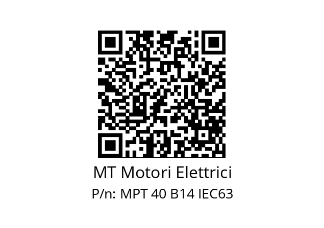   MT Motori Elettrici MPT 40 B14 IEC63