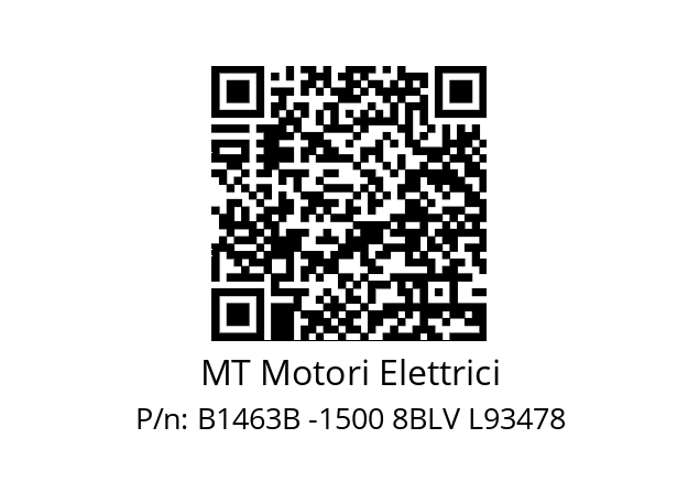   MT Motori Elettrici B1463B -1500 8BLV L93478