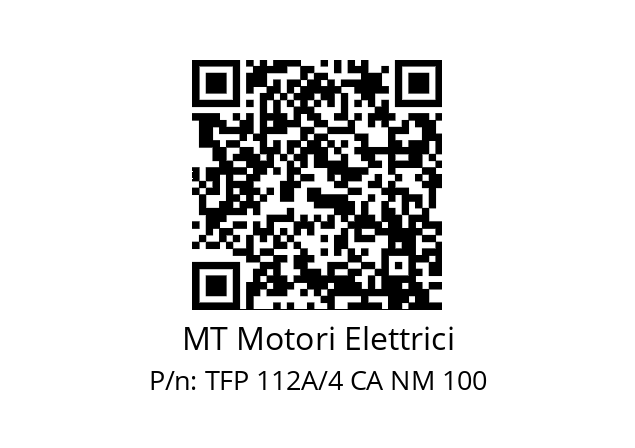   MT Motori Elettrici TFP 112A/4 CA NM 100