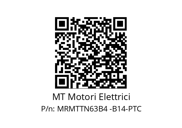   MT Motori Elettrici MRMTTN63B4 -B14-PTC