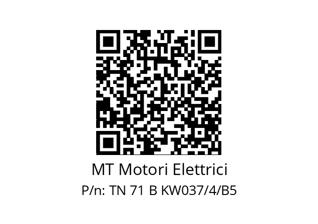   MT Motori Elettrici TN 71 B KW037/4/B5