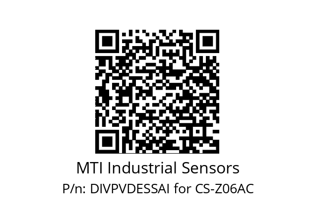   MTI Industrial Sensors DIVPVDESSAI for CS-Z06AC