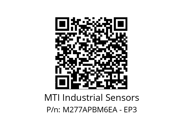   MTI Industrial Sensors M277APBM6EA - EP3