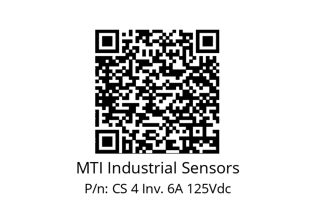   MTI Industrial Sensors CS 4 Inv. 6A 125Vdc