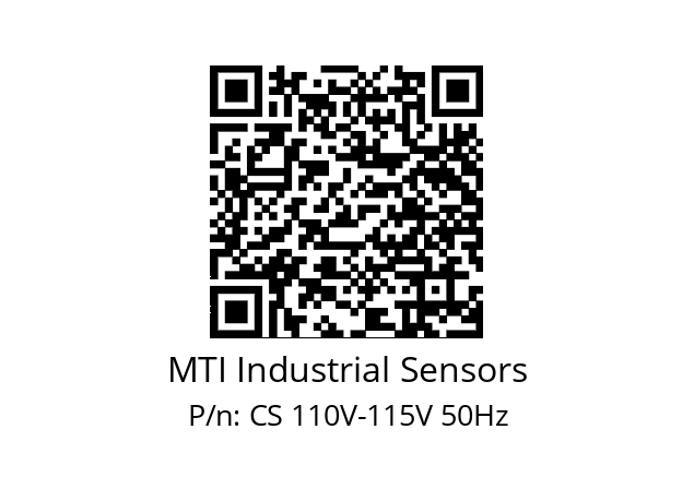   MTI Industrial Sensors CS 110V-115V 50Hz