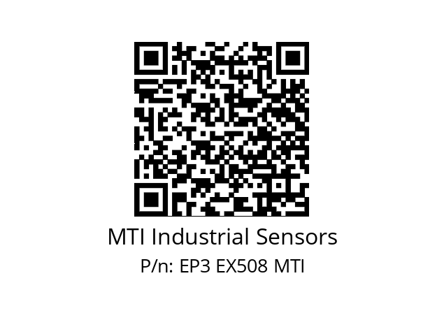   MTI Industrial Sensors EP3 EX508 MTI