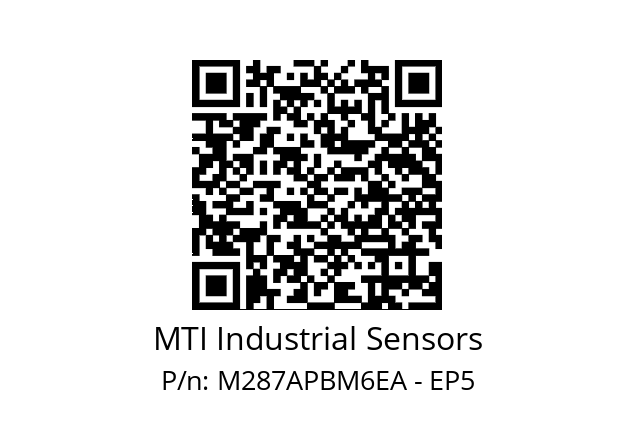   MTI Industrial Sensors M287APBM6EA - EP5