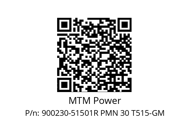   MTM Power 900230-51501R PMN 30 T515-GM