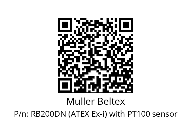   Muller Beltex RB200DN (ATEX Ex-i) with PT100 sensor