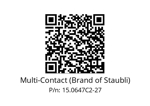   Multi-Contact (Brand of Staubli) 15.0647C2-27