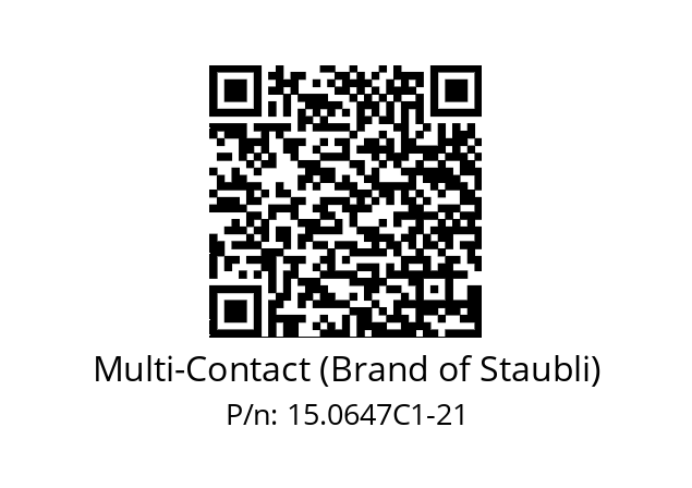   Multi-Contact (Brand of Staubli) 15.0647C1-21