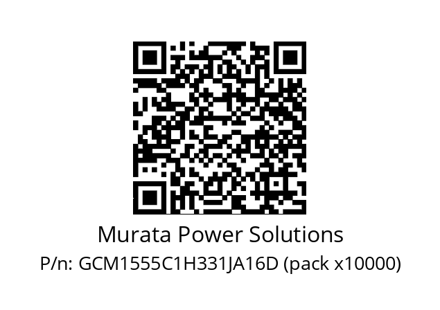   Murata Power Solutions GCM1555C1H331JA16D (pack x10000)