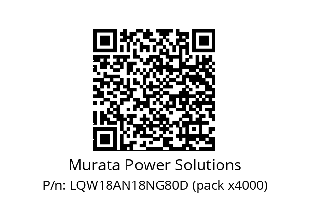   Murata Power Solutions LQW18AN18NG80D (pack x4000)