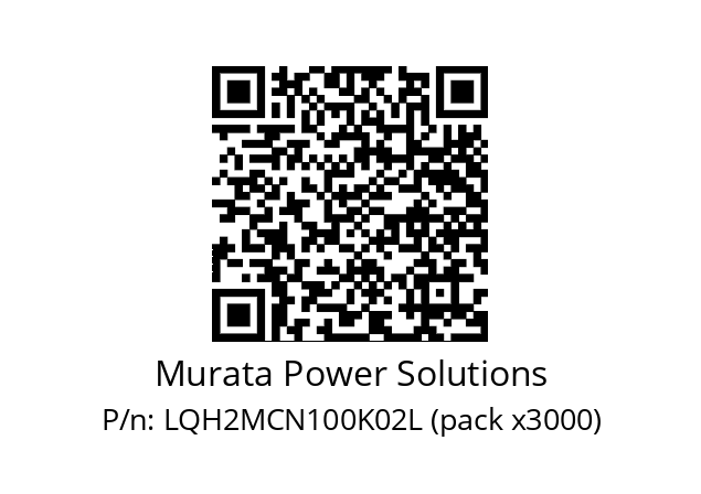   Murata Power Solutions LQH2MCN100K02L (pack x3000)