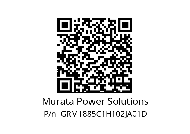   Murata Power Solutions GRM1885C1H102JA01D