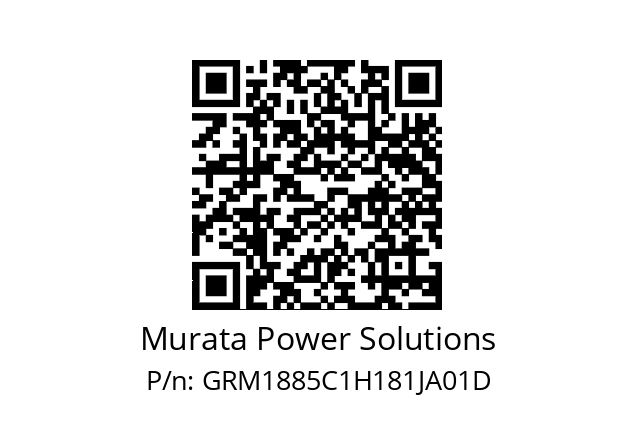   Murata Power Solutions GRM1885C1H181JA01D