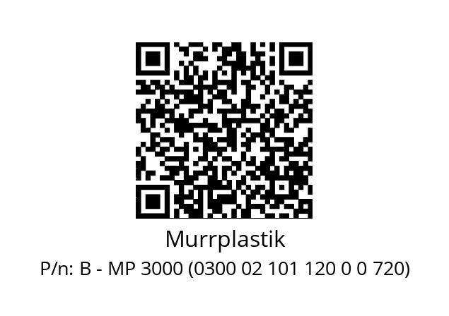   Murrplastik B - MP 3000 (0300 02 101 120 0 0 720)