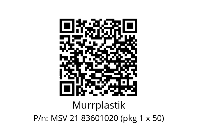   Murrplastik MSV 21 83601020 (pkg 1 x 50)