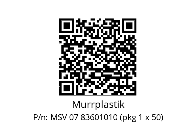   Murrplastik MSV 07 83601010 (pkg 1 x 50)