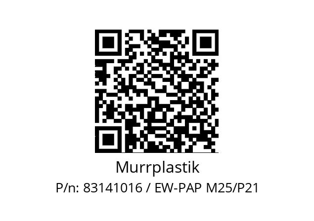   Murrplastik 83141016 / EW-PAP M25/P21