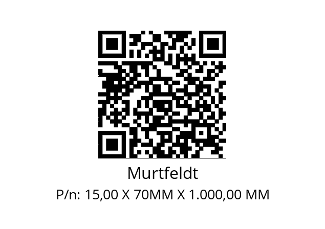   Murtfeldt 15,00 X 70MM X 1.000,00 MM