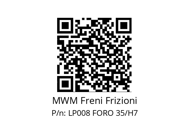   MWM Freni Frizioni LP008 FORO 35/H7