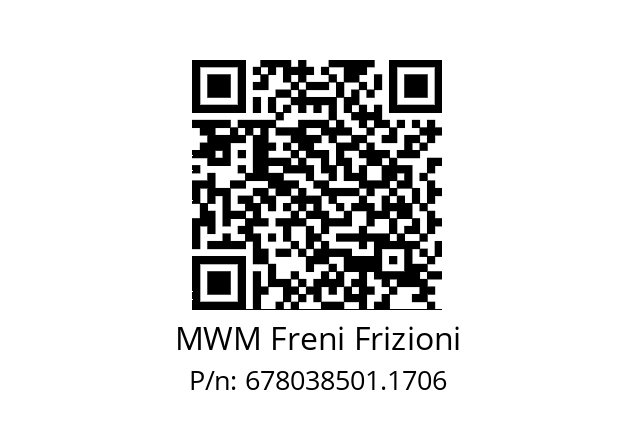   MWM Freni Frizioni 678038501.1706