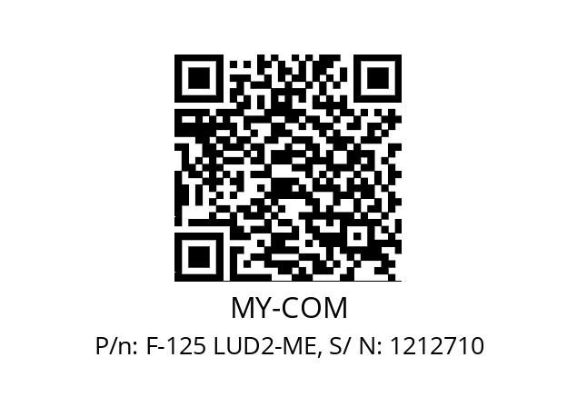   MY-COM F-125 LUD2-ME, S/ N: 1212710