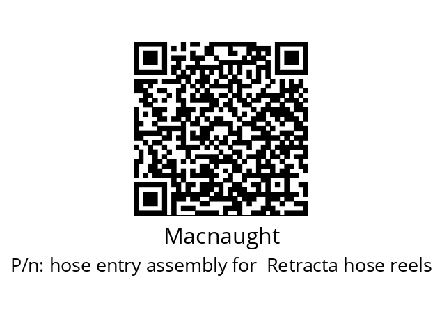   Macnaught hose entry assembly for  Retracta hose reels