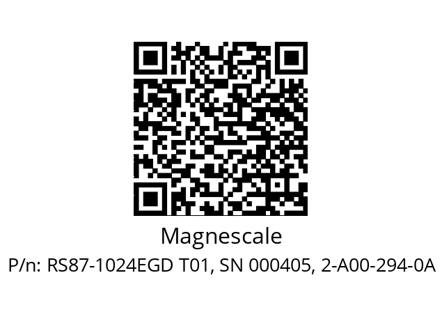   Magnescale RS87-1024EGD T01, SN 000405, 2-A00-294-0A